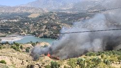 Declarado un incendio forestal en el pantano de Beznar de El Valle que moviliza trece medios a&eacute;reos