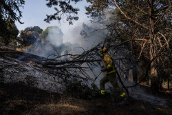 El incendio de la sierra oeste de Madrid se ha mantenido sin reproducciones durante toda la noche