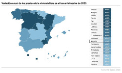 El precio de la vivienda libre en Cantabria crece un 12,6% en el tercer trimestre, menos que la media (+12,8%)