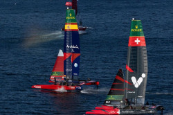 El ROCKWOOL Denmark roza los 104 km/h en un d&iacute;a de menos a m&aacute;s para los `Gallos` en la SailGP