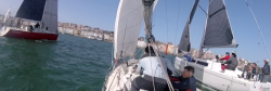 El viento del primer cuadrante que sopl&oacute; entre los 15 y 25 nudos fue el protagonista de la tirada del crucero santanderino