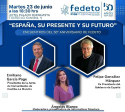 Felipe Gonz&aacute;lez y Garc&iacute;a-Page protagonizan el encuentro `Espa&ntilde;a, su presente y su futuro` el pr&oacute;ximo martes en Toledo