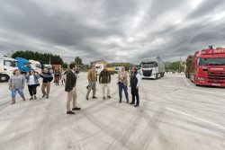 Inaugurado el aparcamiento de camiones en el área de servicio Los Arcos en Anero con 105 plazas
