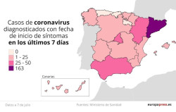  Mapa de los rebrotes: 15 Comunidades contin&uacute;an afectadas y siguen apareciendo nuevos focos