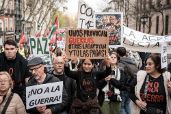 Solo dos centenares de personas reivindican el "no a la guerra" en Madrid, faltaban S&aacute;nchez y sus ministros y ministras
