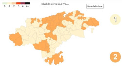  Suben a 47 los municipios c&aacute;ntabros en nivel de alerta 2, pero ninguno alcanza el 3