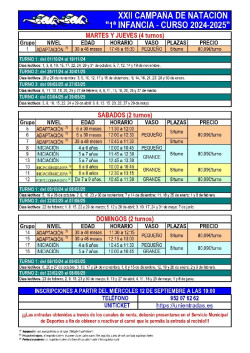 Torrelavega comenzar&aacute; en octubre la XXII Campa&ntilde;a de Nataci&oacute;n infantil