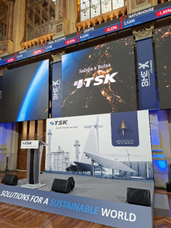 TSK debuta en Bolsa con un alza del 4,4%, hasta los 5,28 euros por acci&oacute;n