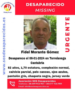  Un amplio operativo busca a un hombre de 82 a&ntilde;os desaparecido el s&aacute;bado en Torrelavega