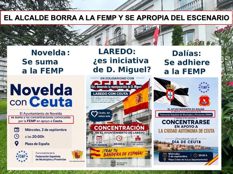 UxL dice que Ayuntamiento de Laredo "ha borrado" a la FEMP del cartel de apoyo a Ceuta "para atribuirse la iniciativa"